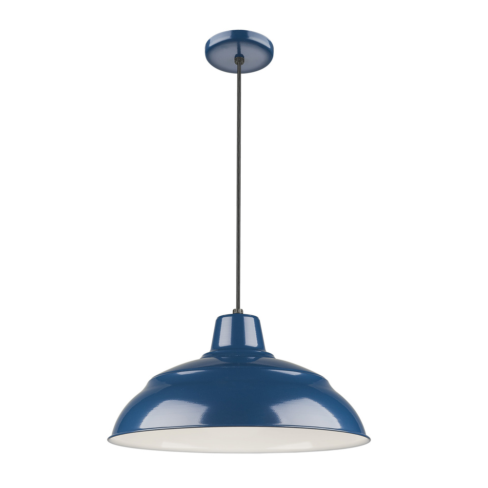 R Series 1-Light Cord Hung Warehouse Navy Blue