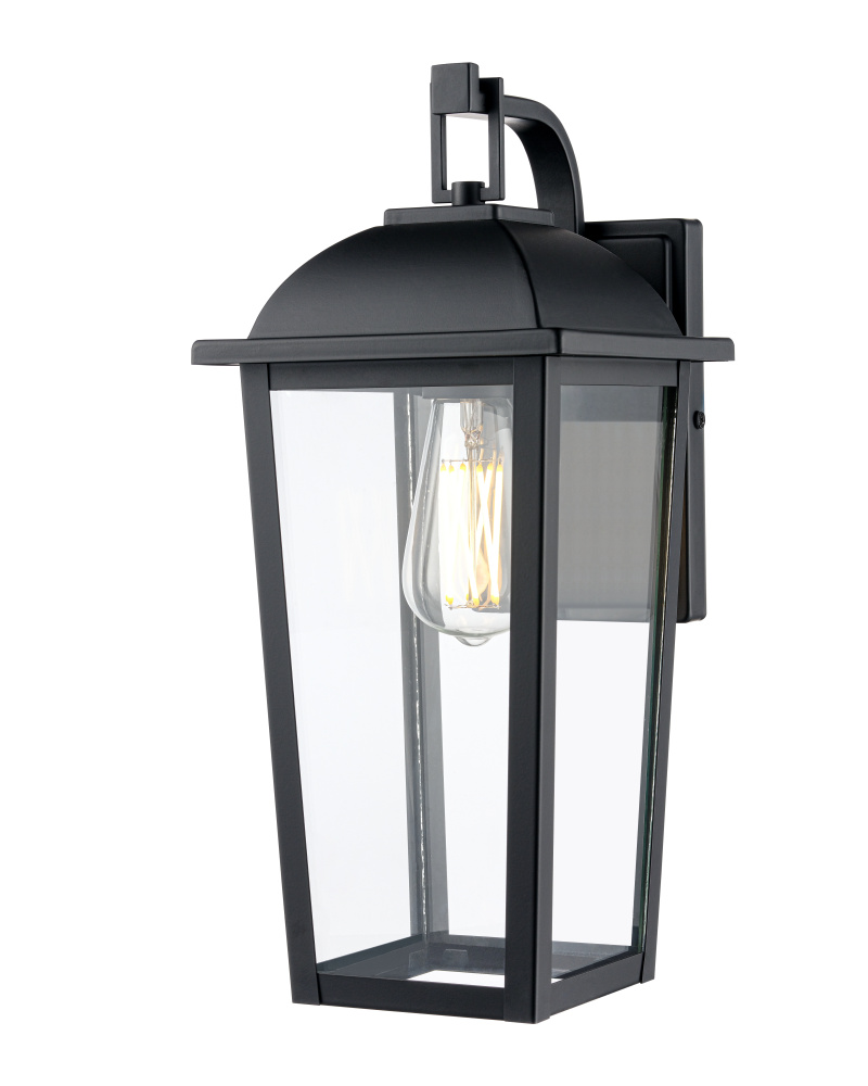 Houston 17" High 1-Light Outdoor Wall Lantern - Powder Coated Black