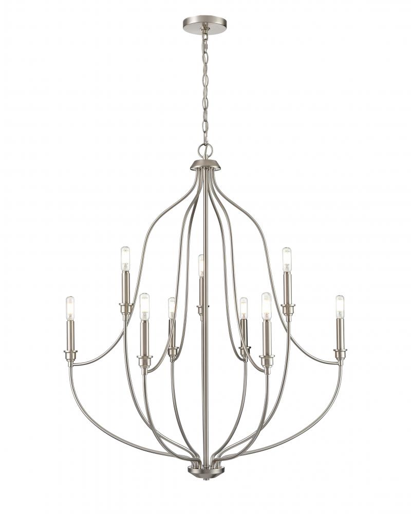 Senoia 9-Light Chandelier Ceiling Light Brushed Nickel