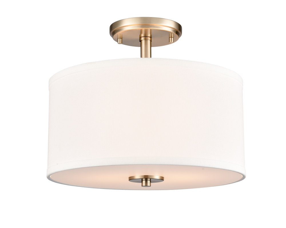 Guyten 13" Wide 2-Light Semi Flush - Modern Gold