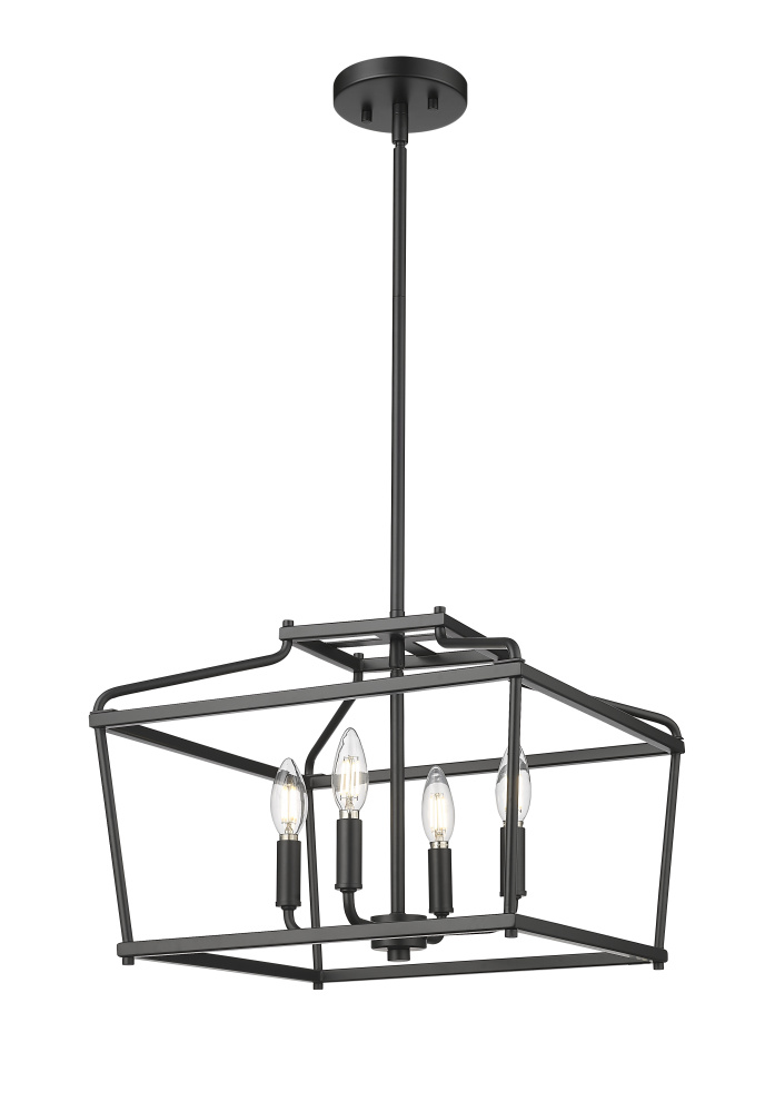 Nellita 16" Wide 4-Light Pendant - Matte Black