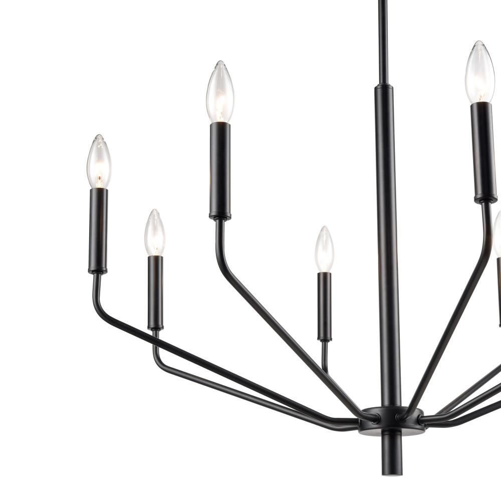 Laurell 8-Light Chandelier Ceiling Light Matte Black