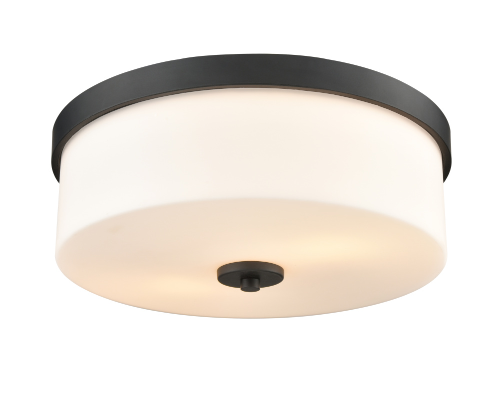 Laphia 13.25" Wide 2-Light Flushmount - Matte Black