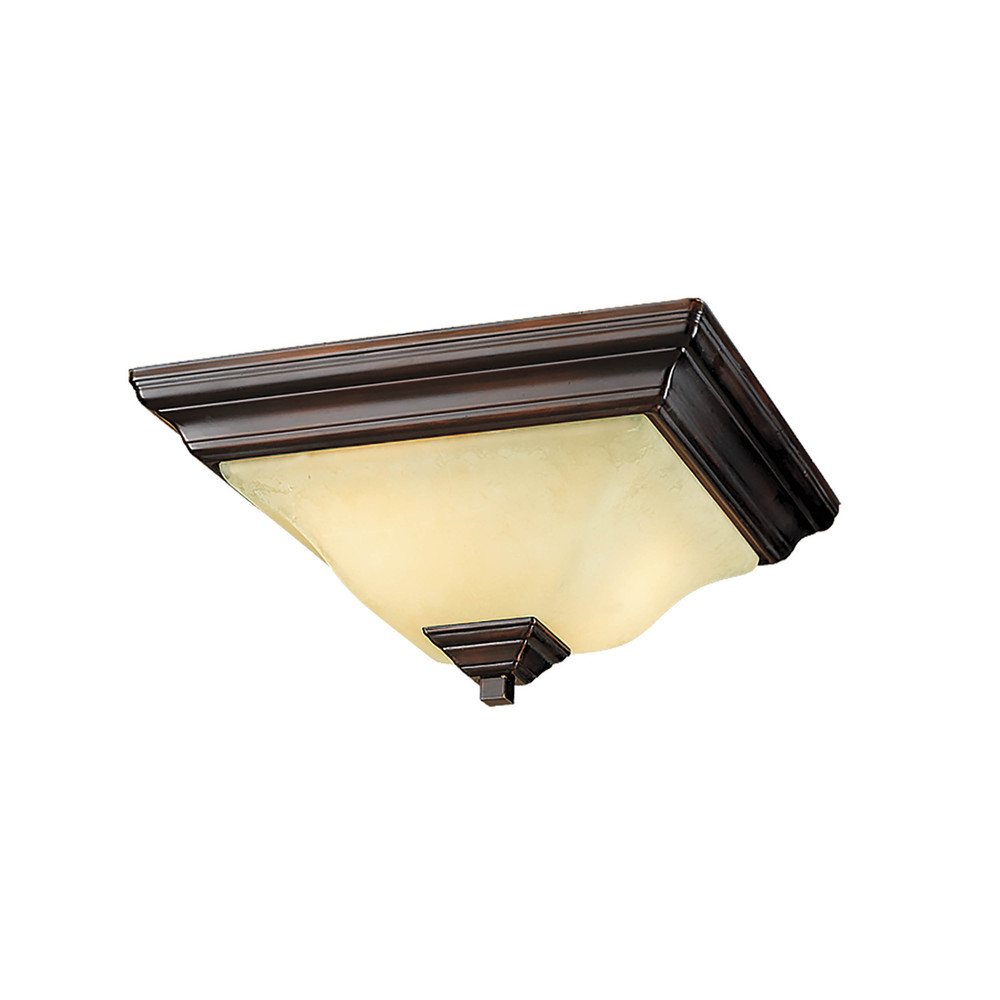 2-Light Flushmount Ceiling Light Euro Bronze