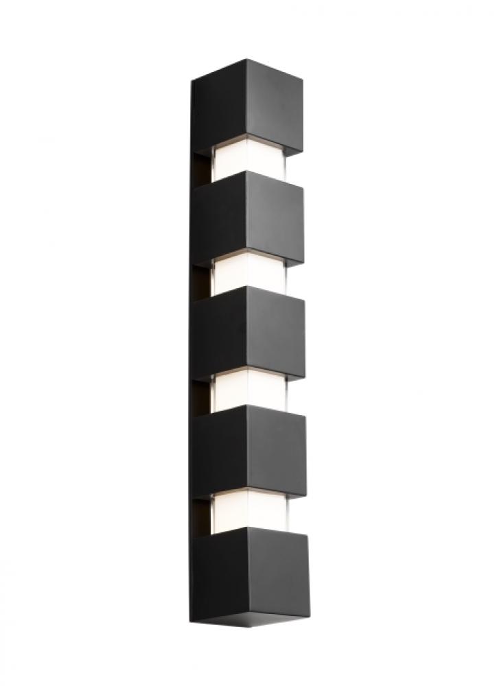 Modern Square Geometric X-Large Wall Sconce Light in a Black finish