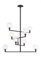 Visual Comfort & Co. Modern Collection 700GMBCB - The Gambit 8-Light Damp Rated Dimmable Ceiling Chandelier in Nightshade Black
