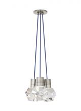 Visual Comfort & Co. Modern Collection 700TDKIRAP3US-LED930 - Modern Kira dimmable LED Ceiling Pendant Light in a Satin Nickel/Silver Colored finish