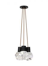 Visual Comfort & Co. Modern Collection 700TDKIRAP3PB-LED930 - Modern Kira dimmable LED Ceiling Pendant Light in a Black finish