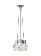 Visual Comfort & Co. Modern Collection 700TDKIRAP3YS-LEDWD - Modern Kira dimmable LED Ceiling Pendant Light in a Satin Nickel/Silver Colored finish