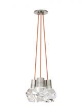 Visual Comfort & Co. Modern Collection 700TDKIRAP3PS-LED922 - Modern Kira dimmable LED Ceiling Pendant Light in a Satin Nickel/Silver Colored finish