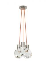 Visual Comfort & Co. Modern Collection 700TDKIRAP3OS-LED922 - Modern Kira dimmable LED Ceiling Pendant Light in a Satin Nickel/Silver Colored finish