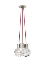 Visual Comfort & Co. Modern Collection 700TDKIRAP3RS-LED930 - Modern Kira dimmable LED Ceiling Pendant Light in a Satin Nickel/Silver Colored finish