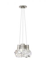Visual Comfort & Co. Modern Collection 700TDKIRAP3WS-LEDWD - Modern Kira dimmable LED Ceiling Pendant Light in a Satin Nickel/Silver Colored finish