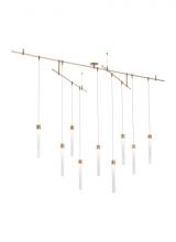 Visual Comfort & Co. Modern Collection 700LNG9NB-LED930S - Modern Mini Linger dimmable LED Chandelier Ceiling Light in a Natural Brass/Gold Colored finish