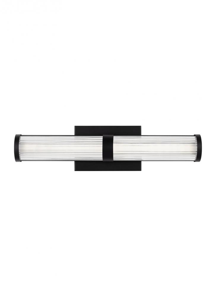 Syden contemporary 1-light LED indoor dimmable small bath vanity wall sconce in midnight black finis