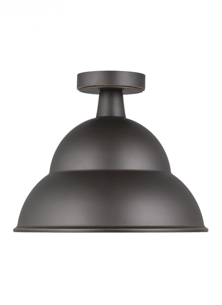 Barn Light traditional 1-light LED outdoor exterior Dark Sky compliant round ceiling flush mount in