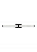 Visual Comfort & Co. Studio Collection 4659293S-112 - Syden contemporary 1-light LED indoor dimmable large bath vanity wall sconce in midnight black finis