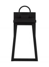 Visual Comfort & Co. Studio Collection 8548401EN3-12 - Founders modern 1-light LED outdoor exterior small wall lantern sconce in black finish with clear gl