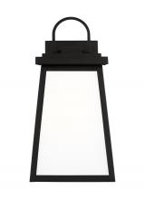 Visual Comfort & Co. Studio Collection 8648401EN3-12 - Founders modern 1-light LED outdoor exterior medium wall lantern sconce in black finish with clear g