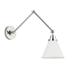 Visual Comfort & Co. Studio Collection CW1151MWTPN - Wellfleet Double Arm Cone Task Sconce