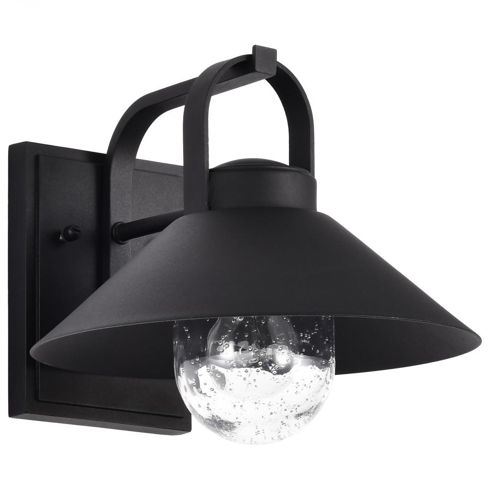 Ridge; Medium Outdoor Lantern; Black Finish; Clear Seeded Glass