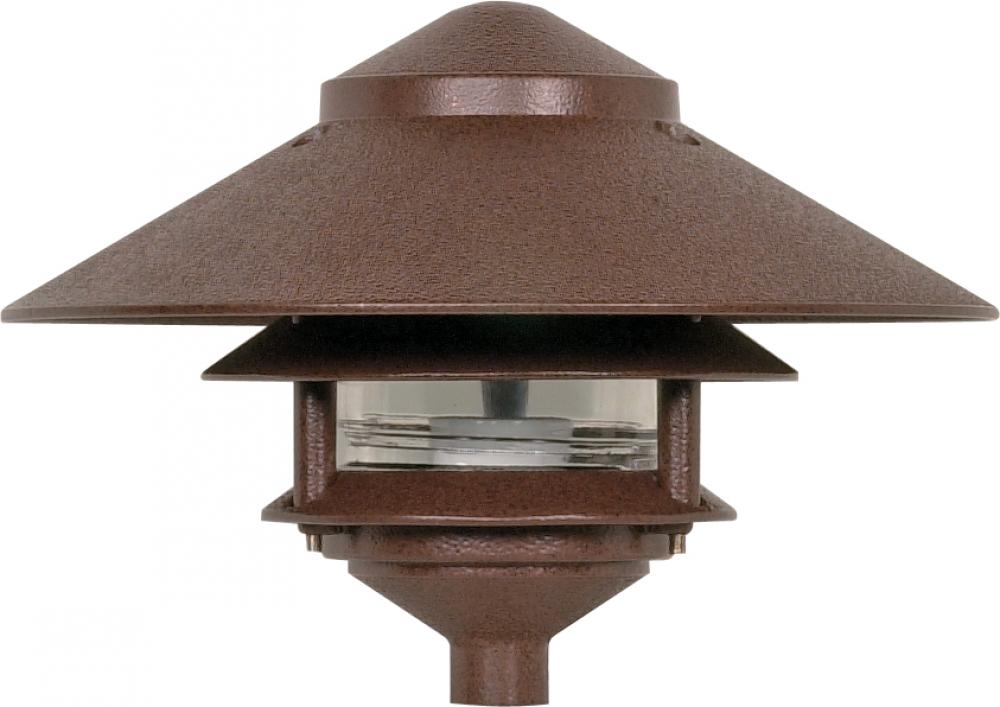 1 Light - 9" Pathway Light - Two Louver - Large Hood - Old Bronze Finish