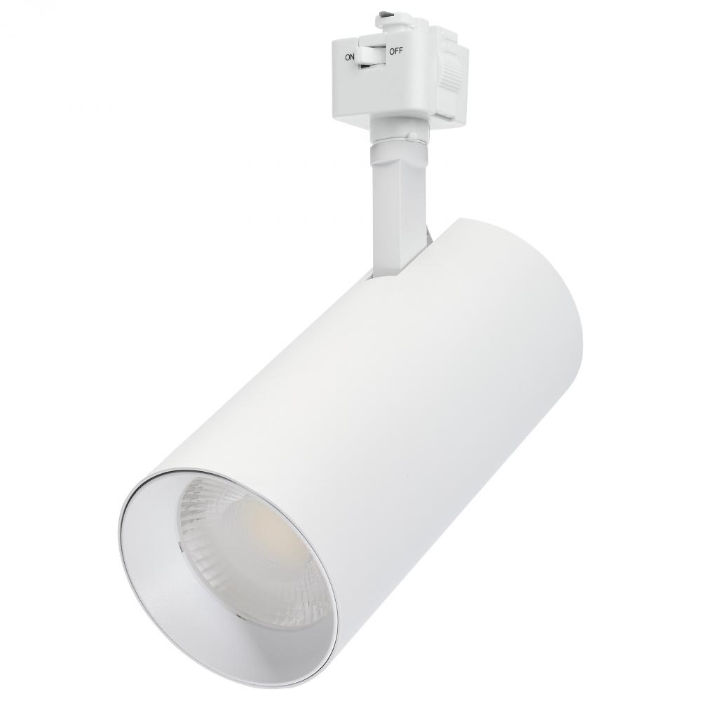 30 Watt LED Track Head; 48 Degree Beam Spread; J-Style Track; 5 CCT Selectable; Matte White Finish