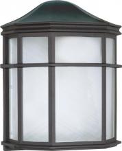 Nuvo 60/539 - 1 Light - 10" Cage Lantern with Linen Acrylic Lens - Textured Black Finish