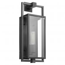 Nuvo 60/7544 - Exhibit; 1 Light; Medium Wall Lantern; Matte Black Finish with Clear Beveled Glass