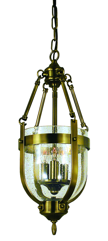 3-Light Antique Brass Hannover Mini-Chandelier