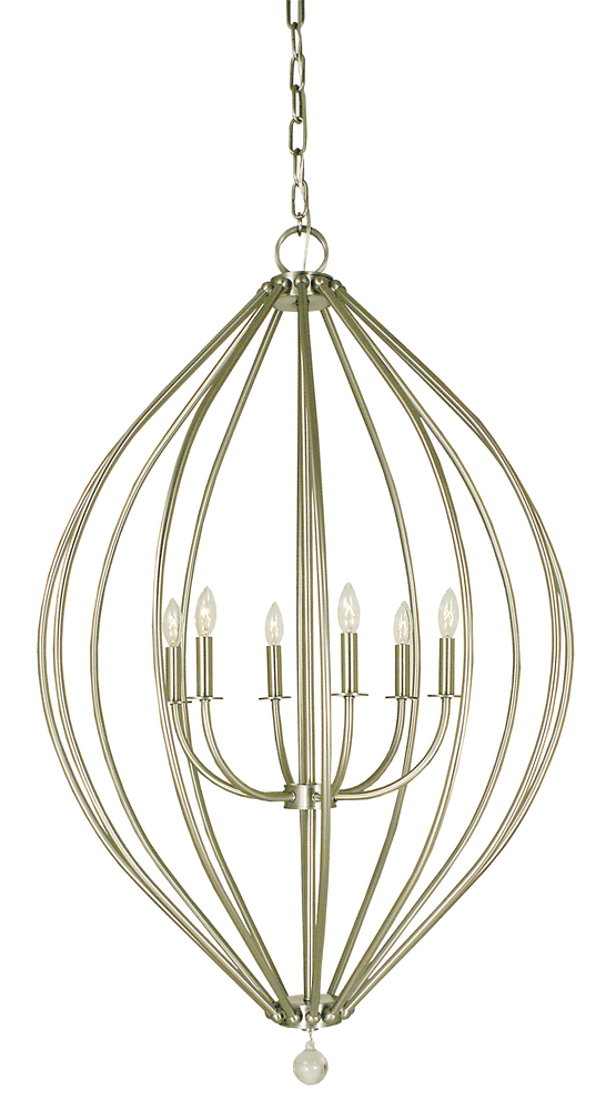 6-Light Antique Brass Chandelier