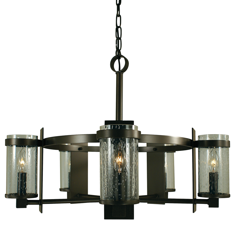 5-Light Brushed Nickel/Clear Glass Hammersmith Chandelier