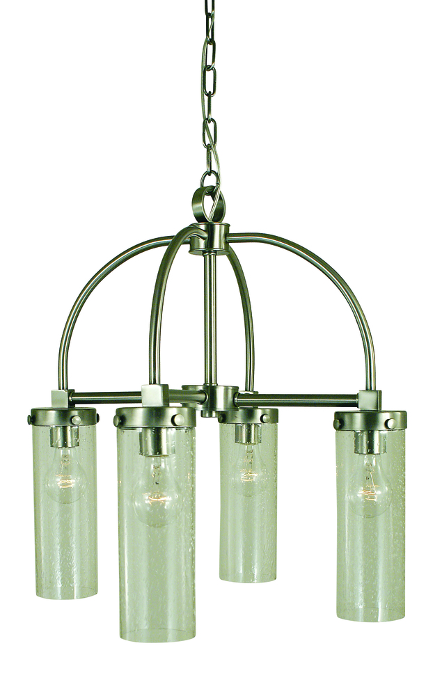 4-Light Brushed Nickel/Clear Glass Hammersmith Chandelier