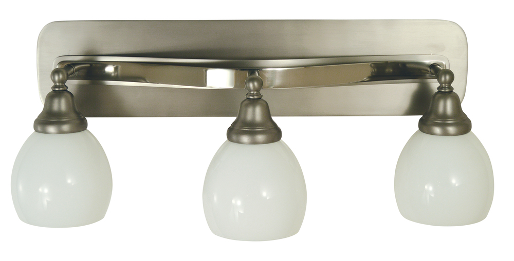 3-Light Satin Pewter/Polished Nickel Aries Sconce