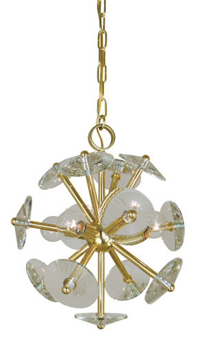 4-Light Polished Brass Apogee Mini Chandelier