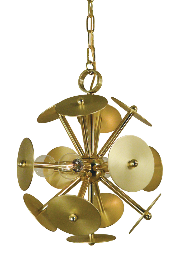 4-Light Polished Brass/Satin Brass Apogee Mini Chandelier