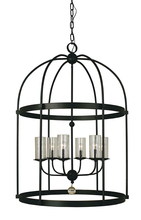 Framburg 1106 MBLACK - 6-Light Matte Black Compass Foyer Chandelier