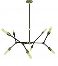 Framburg 5632 BN/MBLACK - 8-Light Brushed Nickel/Matte Black Accents Kinetic Dining Chandelier