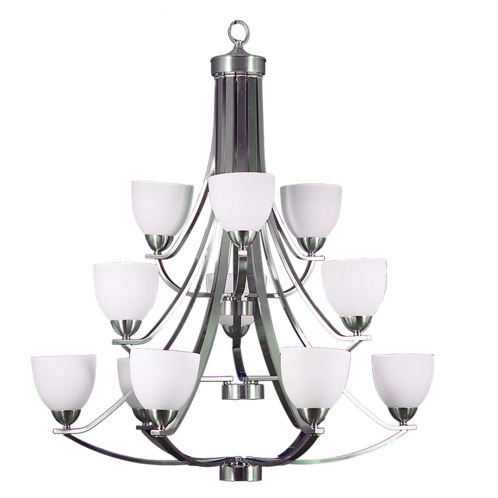Victoria 12-Light Chandelier - NK White Glass