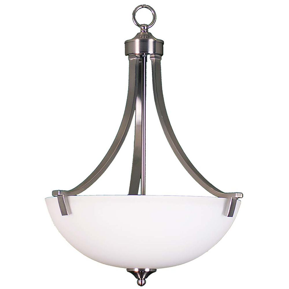 Victoria 3-Light Foyer Entry Fixture - NK White Glass