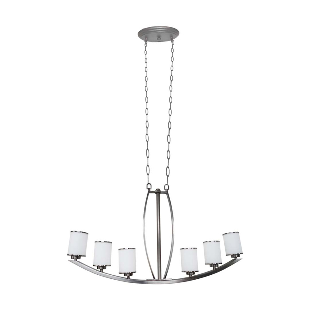 Lexington 6-Light White Glass Island/Entry - NK