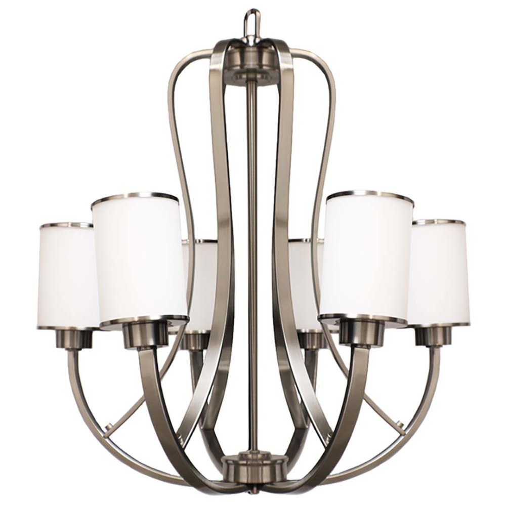 Lexington 6-Light White Glass Chandelier - NK