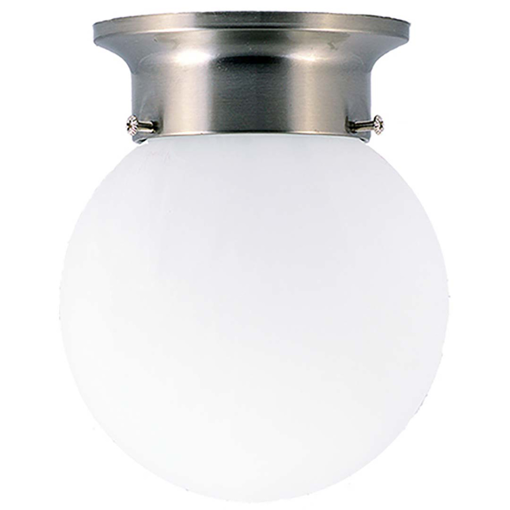 1-Light White Glass Round Ball Ceiling - NK