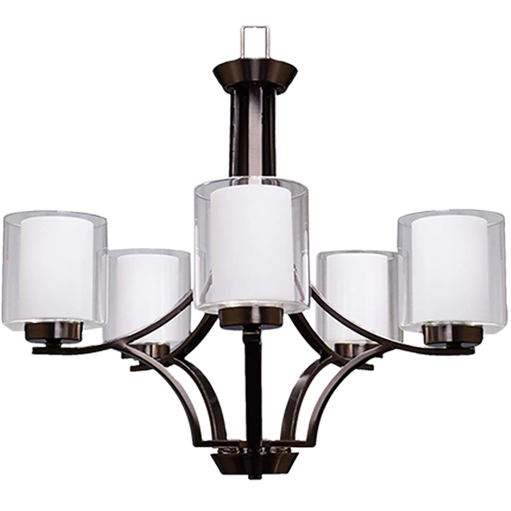 Sonora 5-Light Chandelier - MB - Clear & White Glass