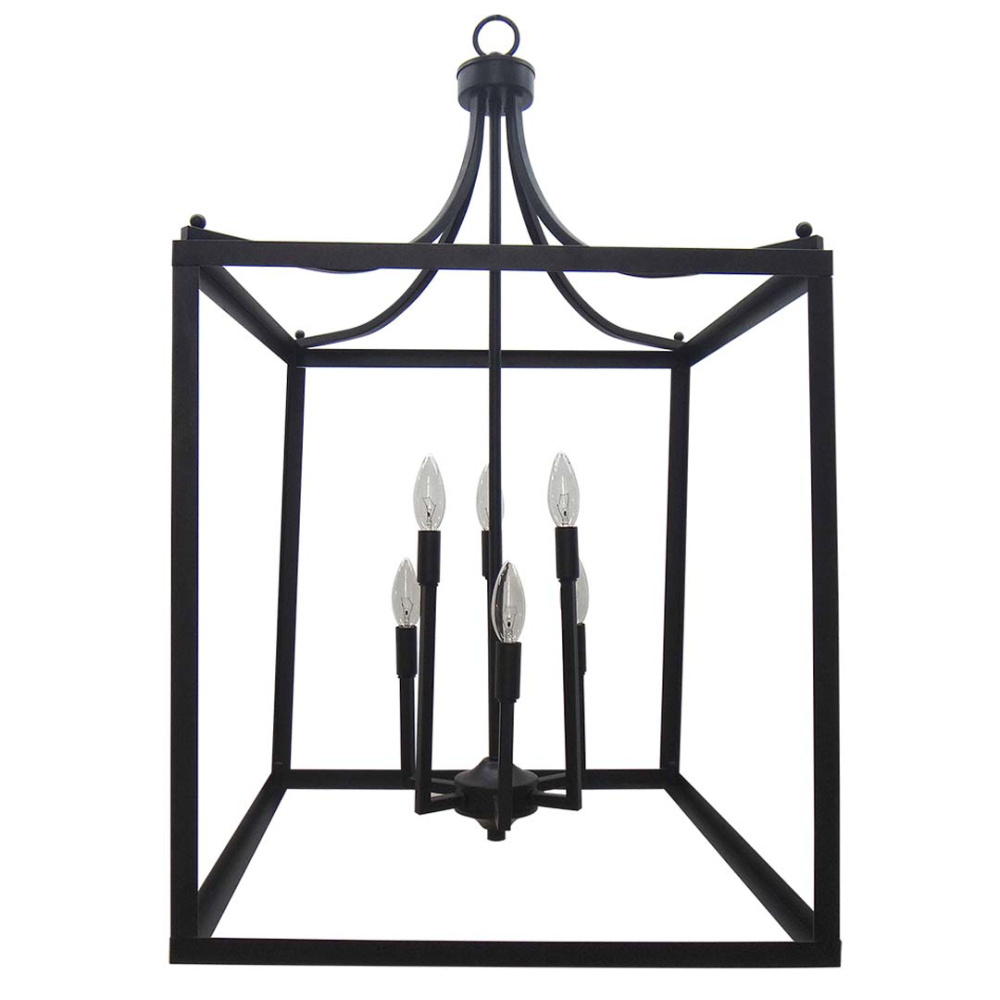 6-Light Square Cage Entry - MB - No Glass