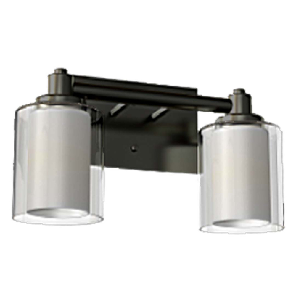 Sonora 2-Light Vanity - MB Clear & White Glass