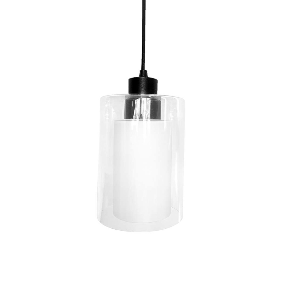 Clear/White Double Glass Mini Pendant - MB