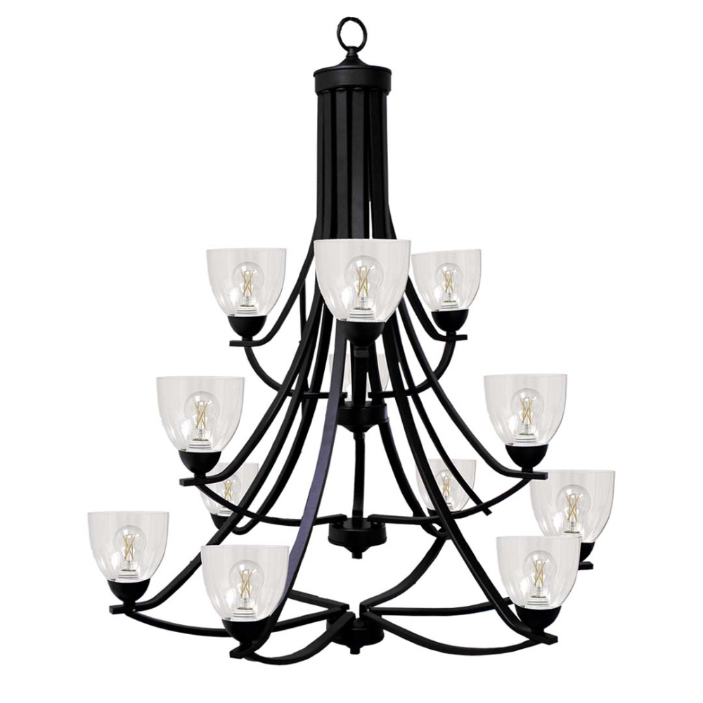 Victoria 12-Light Chandelier - MB Clear Glass