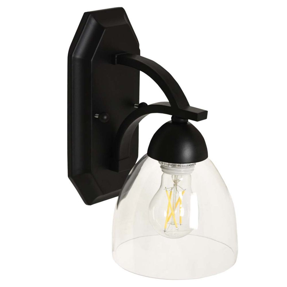 Victoria 1-Light Wall Sconce - MB Clear Glass