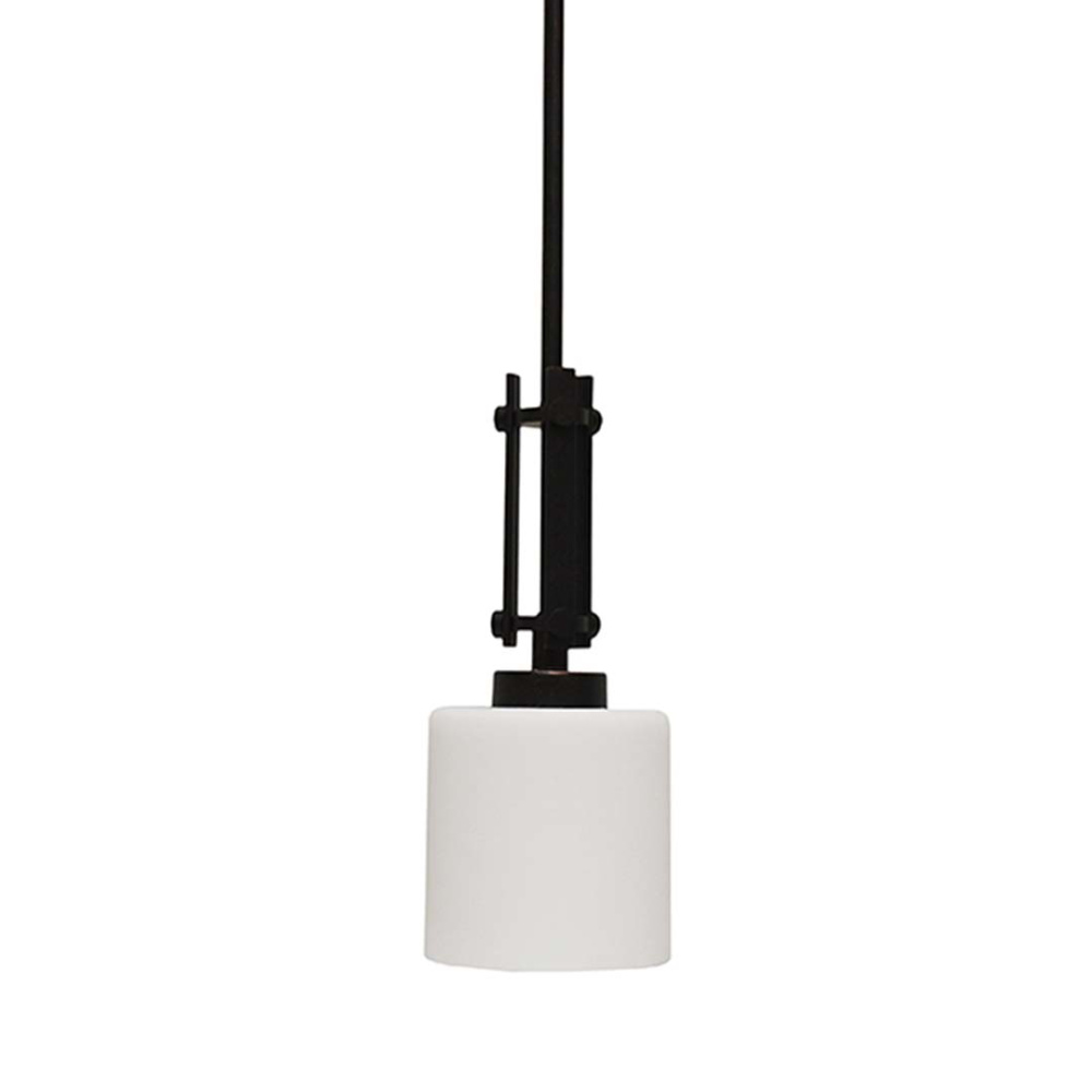 Paris 1-Light Mini Pendant - MB White Cylinder Glass